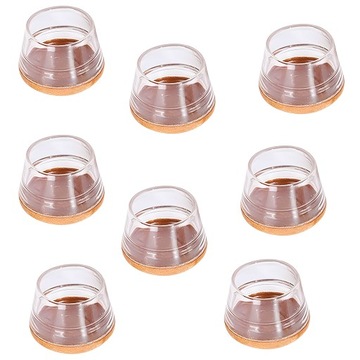 24X МЕБЕЛЬНЫЕ ПОДКЛАДКИ ДЛЯ СТУЛА ВОЙЛОВЫЕ СИЛИКОНОВЫЕ Чехлы КРУГЛЫЕ L