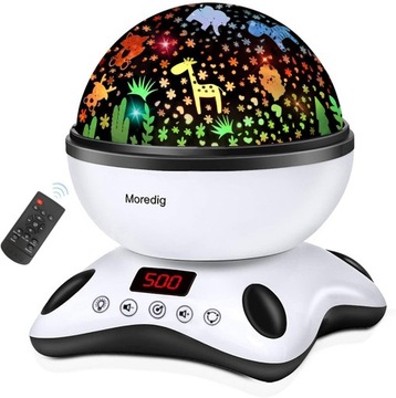projektor gwiaździstego nieba odtwarzający muzykę, obrót o 360° LED pilot