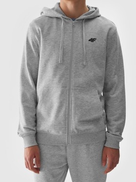 4F ТОЛСТОВКА МУЖСКАЯ, СПОРТИВНАЯ, С КАПЮШОНОМ - СЕРАЯ, размер S