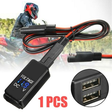 Motocykl SAE na USB adapter kablowy woltomierz USB