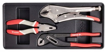 НАБОР ЩИПЦОВ ДЛЯ ВСТАВКИ В ЯЩИК YATO, 3 ПРЕДМЕТА.