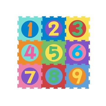 SMILY PLAY Mata piankowa edukacyjna puzzle piankowe cyfry w kołach kolory