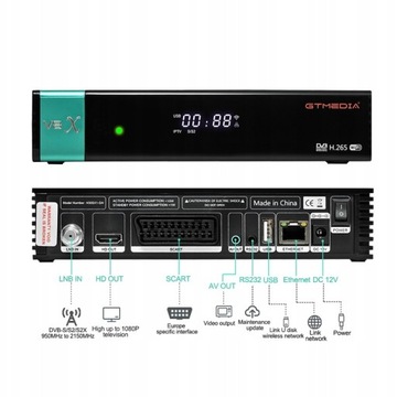 DVB-S, DVB-S2, DVB-T GT Media V8X тюнер