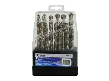 ZESTAW WIERTEŁ DO METALU 25 sztuk 1-13 mm WIERTŁO