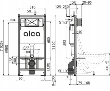 GEB унитаз скрытого монтажа, каркас, подвесная чаша, кнопка, MATT GOLD
