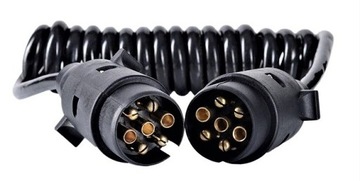 Przewód Spiralny Kabel Przedłużacz do Przyczepy LAWETY 5m 7pin 2x wtyczka