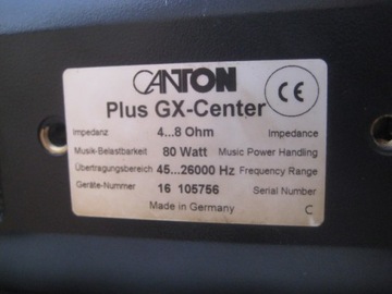 Canton Plus GX Center 80 Вт 4..8 Ом Центральный динамик