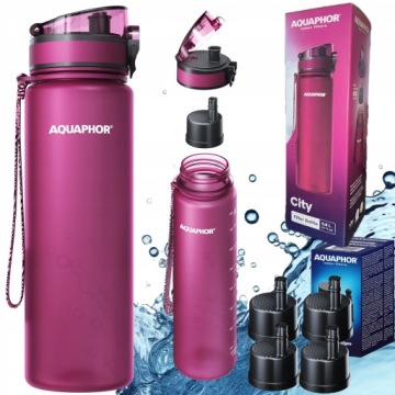 Sada 5 x filtrační vložka láhev Aquaphor City 0,8L vínová