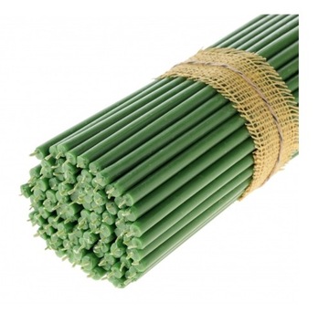 20 x Świece cerkiewne z wosku pszczelego - 15 cm - ZIELONE