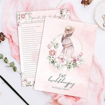 СЕРТИФИКАТ + ТЕСТ Будущей Мамы Baby Shower Пион