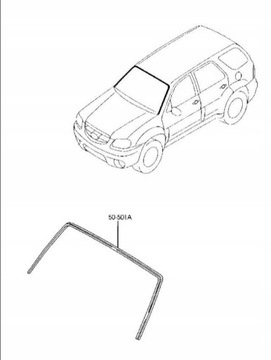 LIŠTA OKNO ČELNÍ MAZDA TRIBUTE 00-