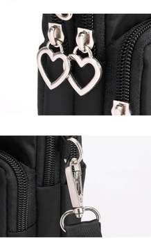 MINI TOREBKA NA RAMIĘ TELEFON PORTFEL KOPERTÓWKA CZARNA