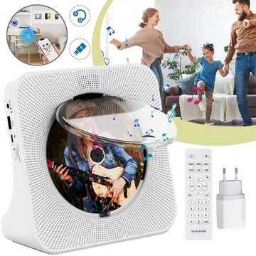 PRZENOŚNY ODTWARZACZ CD Z OSŁONA PRZECIWPYŁOWA, WBUDOWANE GŁOŚNIKI HIFI