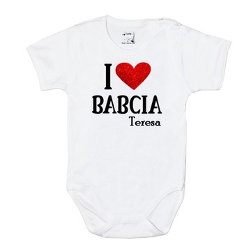 Body 68 KR z nadrukem I LOVE BABCIA lub DZIADEK