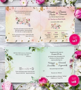 Свадебные приглашения Gold Glamour Flowers - 10 шт.