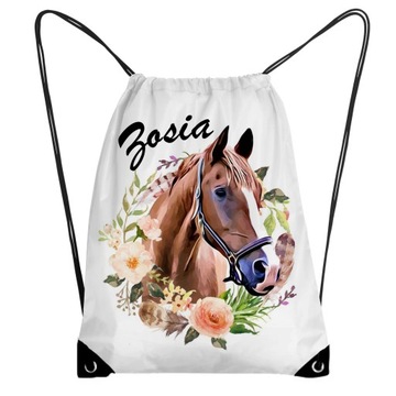 WOREK DO PRZEDSZKOLA PLECAK Z IMIENIEM KONIE w1