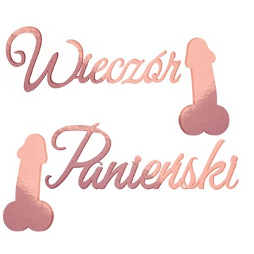 Baner Wieczór Panieński Rose Gold Dekoracja Wisząca Penisy Ozdoba Ślub
