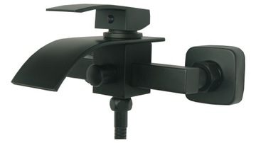 ELVA ЧЕРНЫЙ СМЕСИТЕЛЬ ДЛЯ ВАННЫ ВОДОПАД КАСКАД FAP