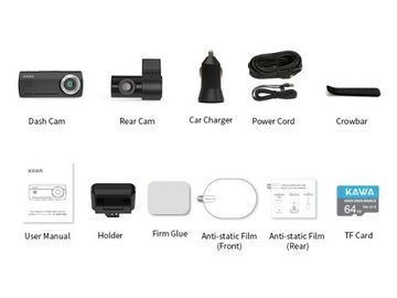 Автомобильная передняя и задняя камера KAWA True 4K, автомобильная камера Wi-Fi 2160P для старых моделей, 8,03 см