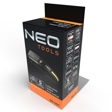 РЕМЕННЫЙ СВЕТОДИОДНЫЙ ФАР 2В1 USB-C IPX4 350LM NEO ДАТЧИК ДВИЖЕНИЯ