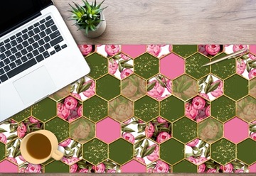 Коврик защитный 90х45 для письменного стола Pink Hexagons