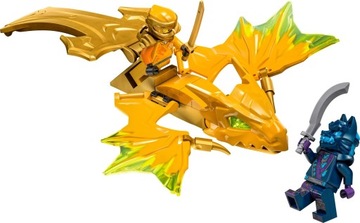 LEGO NINJAGO 71803 АТАКА ВОСХАЮЩЕГО ДРАКОНА АРИНА — ЗОЛОТОЙ НИНДЗЯ + СУМКА LEGO