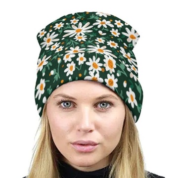 Kolorowy Czapka Zimowa Męska Beanie Wiosna Jesień Damska w Kwiaty