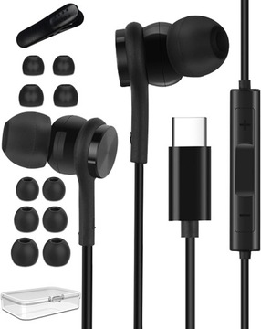 SŁUCHAWKI PRZEWODOWE USB C Z MIKROFONEM Hoyromany C2 USB-C