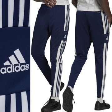 spodnie adidas męskie sportowe granatowe dresy zwężane squadra 21 r L