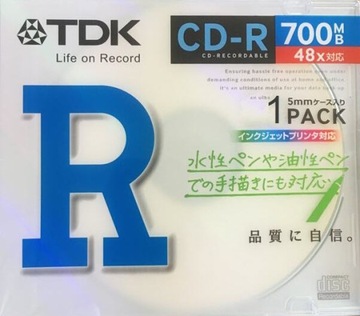 TDK CD-R Printable Japan 1szt koperta CD