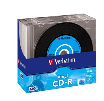 CD-R Vorbatim 700MB 52x 80min 10pcs (Box 10 с упаковкой) Виниловый рисунок