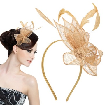 PASEK NA GŁOWĘ CZAPKA Z KAPELUSZEM SPINKA DO WŁOSÓW NA PRZYJĘCIE KOKTAJLOWE