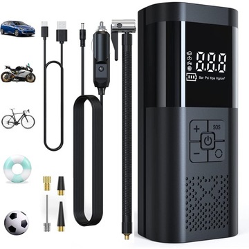 ELEKTRYCZNY INFLATOR DO OPON, MINI KOMPRESOR POWIETRZA 150PSI DO SAMOCHODU