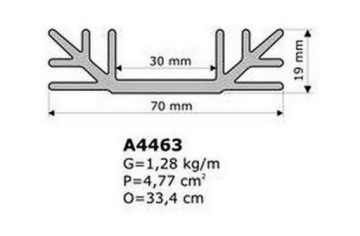 Radiator A4463/3cm 6,8K/W