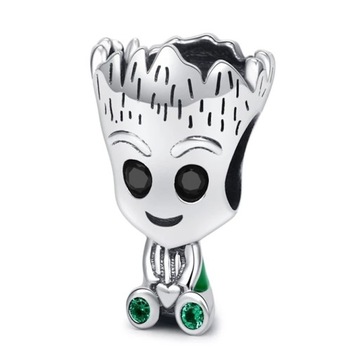 Zawieszka SREBRO 925 Charms Koralik Marvel Groot