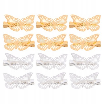 Metallic Hair Clips Party Retro Barrettes 12 Pcs