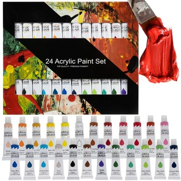 ZESTAW FARB AKRYLOWYCH 24x12 ml FARBY AKRYLOWE