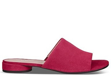 ECCO FLAT SANDAL Klapki damskie różowe skórzane 36