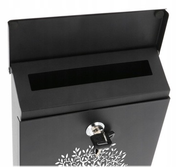 SKRZYNKA NA LISTY POCZTOWA Z NUMEREM DOMU ADRESEM NAPIS RAL CZARNY MATOWY