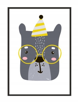 OBRAZ PLAKAT W RAMIE A4 cm Miś PD261