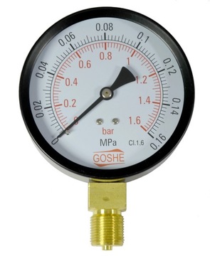 MANOMETR GOSHE 100 mm 1,6 BARA DUŻY DÓŁ