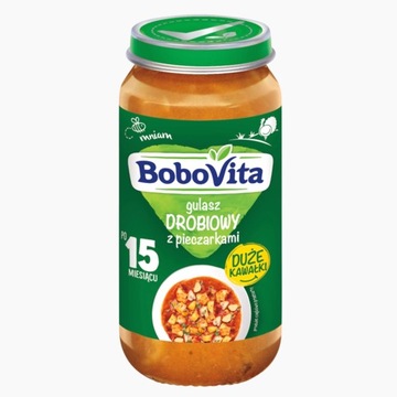BoboVita Gulasz drobiowy z pieczarkami po 15m,250g