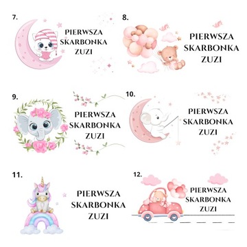 Skarbonka z grafiką, duża PIERWSZA SKARBONKA imię prezent CHRZEST