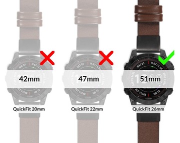 Pasek ekskluzywny do Garmin QuickFit 26mm Fenix 7X 6X 5X handmade