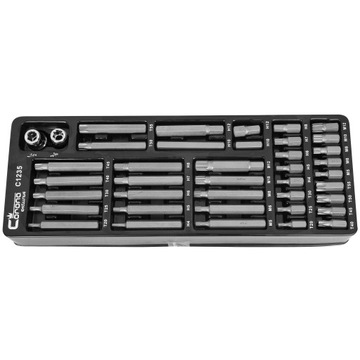 C1235 ВСТАВКА - НАБОР БИТ IMBUS,TORX И ШПЛАЙН, 40 ЭЛЕМЕНТОВ. + ПОДНОС C1101