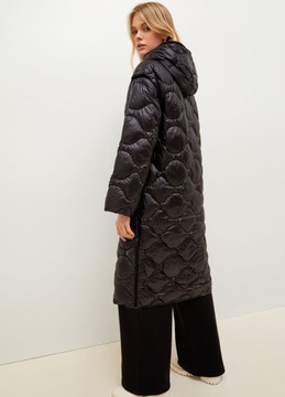 Czarny pikowany płaszcz Liu Jo