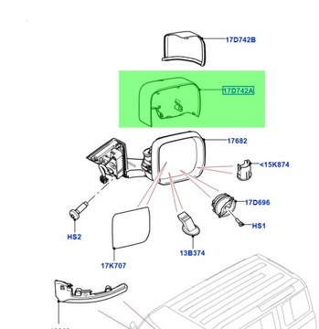 NOVÁ ORIGINÁLNÍ KRYT ZRCÁTKO LH NEW DEFENDER L663 20- LR132572