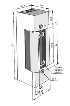 Elektrozaczep JIS 1733 pamięć 12-24V ŁUCZNIK
