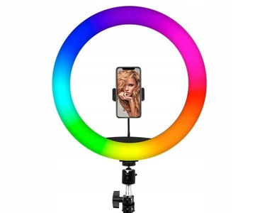КОЛЬЦЕВАЯ СВЕТОДИОДНАЯ КОЛЬЦЕВАЯ ЛАМПА НА ПОДСТАВКЕ RGB, БОЛЬШАЯ