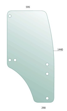 Стекло дверное правое John Deere 5000 series